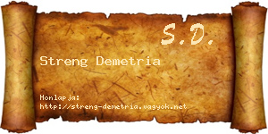 Streng Demetria névjegykártya